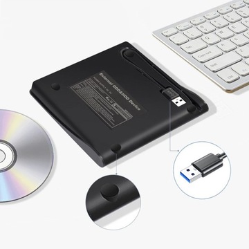 ВНЕШНИЙ USB 3.0 ЗАПИСЫВАТЕЛЬ CD-R/DVD-ROM/RW ПОРТАТИВНЫЙ ПРОИГРЫВАТЕЛЬ