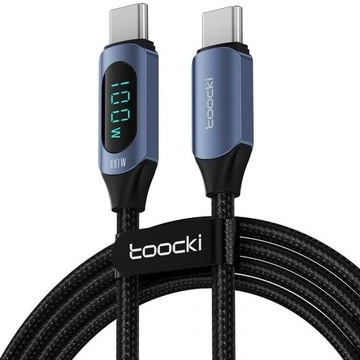 TOOCKI MOCNY KABEL USB-C Type-C 100W PD QC LCD 2 M do HUAWEI XIAOMI SAMSUNG