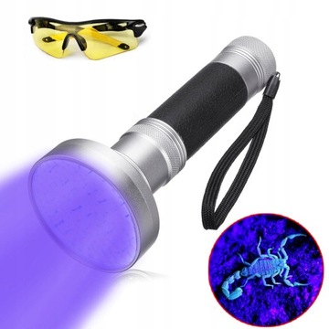 LATARKA UV 100LEDS WIELKI REFLEKTOR ŚWIATŁO LAMPA