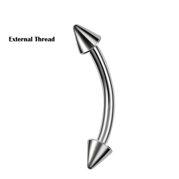 10Pcs/lot G23 Titanium Eyebrow Banana Piercing Ring Curved Barbell Lip