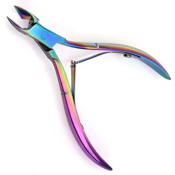 Cążki Do Skórek i Paznokci Ostre Stal Rainbow - 4 mm