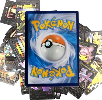 Czarne kolekcjonerskie karty Pokemon + extras