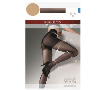 Rajstopy Przeciwżylakowe Profilaktyczne BEIGE Relax 20 DEN Marilyn 4-L