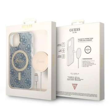 GUESS Oryginalny zestaw Etui + Kabel Magsafe do iPhone 14 Plus / 15 Plus 6.