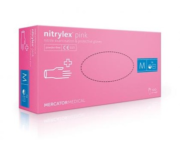 NITRYLEX PINK Rękawiczki Różowe Rozm. M Nitrylowe