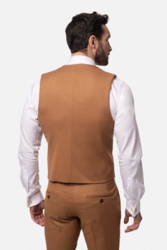 МУЖСКОЙ КОСТЮМ ЖИЛЕТ MORET SLIM FIT КАРАМЕЛЬ ДВУБОРТНЫЙ 46