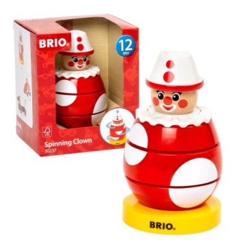 Дзиґа Обертовий клоун дерев'яний іграшка розвивальна Brio 30237