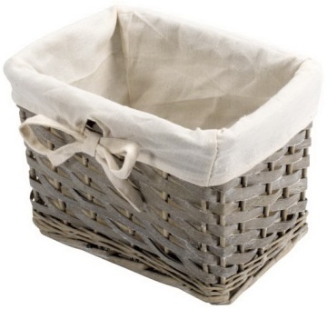 МИНИ-КОРЗИНА ПЛЕТЕНАЯ КОРЗИНА ДЛЯ ВАННОЙ С ПОДКЛАДКОЙ 22x16x15