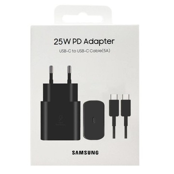 SUPER SZYBKA ŁADOWARKA SAMSUNG 25W USB-C + KABEL 1M TYP-C GALAXY ORYGINALNA