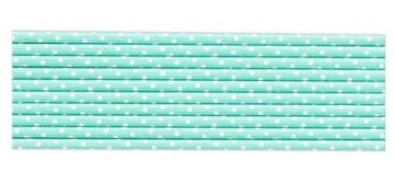 БУМАЖНЫЕ ТРУБОЧКИ, бирюзовые с белыми точками, 10 шт.