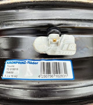 4X DISK TOYOTA YARIS 5X15 ET39 4X100 TO515018 + TPMS