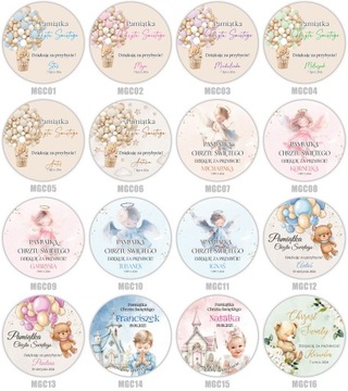 Магнит на холодильник Спасибо гостям Крещение Годик, круглый, 6,5 см.