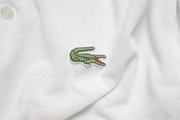 Lacoste Polo sport biała koszulka vintage 5 | L