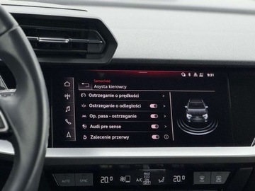 Audi A3 8Y Sportback 1.5 35 TFSI 150KM 2023 Audi A3 Sportback Kamera cofania ,Tempomat , Kluczyk komfortowy , Smartpho, zdjęcie 19
