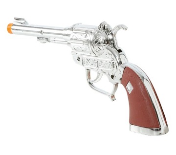 REWOLWER KOWBOJSKI PISTOLET KOWBOJA SREBRNY 25cm