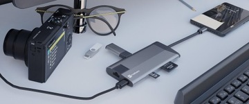 Stacja Dokująca + Etui Multiport Fowler Plus Adapter HUB, HDMI 4K, SD, DeX