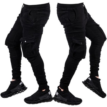 Spodnie joggery bojówki JEANSY czarne OLIVER r.40