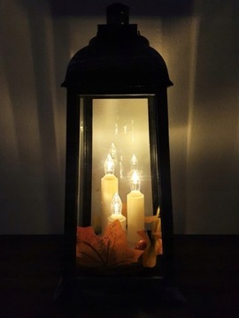 НАБОР ФОНАРЕЙ CORTINA 31 СМ ОСЕННИЙ ДЕКОРАТИВНЫЙ ФОНАРЬ СВЕТОДИОДНЫЕ СВЕЧИ
