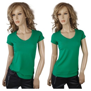KOLORY Bluzka T-shirt w serek bawełna PREMIUM polska marka LaTynka TOP 6221