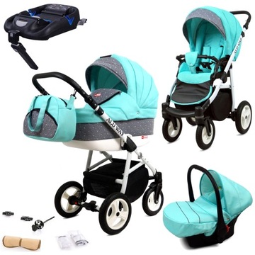 Wózek 4w1 dziecięcy BabyLux Alu Way + baza Isofix