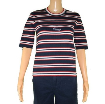 Tommy Hilfiger damski sweterek 3/4 Tommy Jeans Stripe -DW0DW08518 oryg. - L