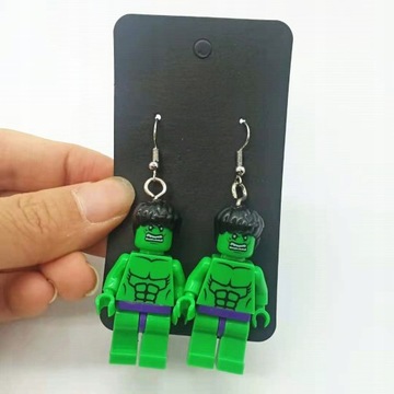New Trendy Brick Dangle Earrings Figure Toy C