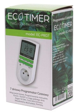 ПРОГРАММАТОР ВРЕМЕНИ ВКЛ/ВЫКЛ ЦИФРОВОЙ ТАЙМЕР ЖК-дисплей - польское меню