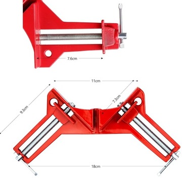 4 УГЛОВЫХ ЗАЖИМА УГЛОВЫЕ ЗАЖИМЫ ДЛЯ ДЕРЕВА 90° НАБОР ФИКСАТОРОВ ПРОФЕССИОНАЛЬНЫЙ