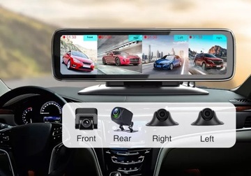 Регистратор 360°, 4 камеры, зеркало, Android ADAS 4G