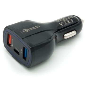 Ładowarka 3.5A gniazdo PORT USB + typC