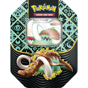 Zestaw puszka Pokémon TCG: Paldean Fates Tin 4-booster Great Tusk