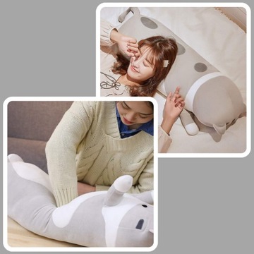 ПЛЮШЕВАЯ ИГРУШКА-МАСКОТ ИГРУШКА-ПОДУШКА ИГРУШКА ДЛЯ ОБНИМАНИЙ ДЛИННЫЙ КОТ СЕРЫЙ 90см