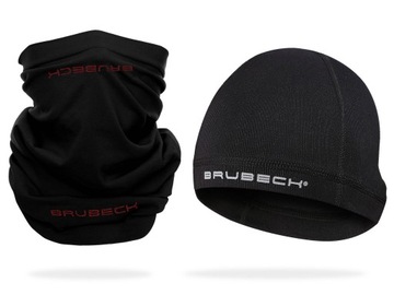Termoaktywny komplet zimowy czapka i komin z wełną MERINO - BRUBECK Active