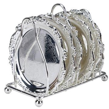 Круглый стальной поднос, 28 см.