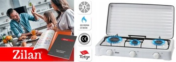 ПОРТАТИВНАЯ ГАЗОВАЯ ПЛИТА С 3 КОНФОРКАМИ + ШЛАНГ-РЕДУКТОР