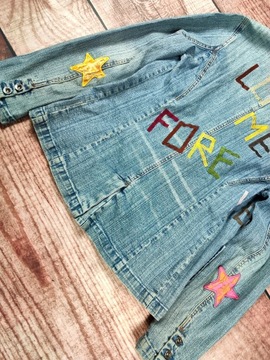 VINTAGE KURTKA JEANSOWA LOVE DENIM 90S Y2K ALTERNATIVE r. L