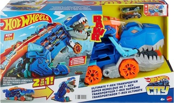 ГОНОЧНЫЕ ТРАССЫ HOT WHEELS T-REX MEGA TRANSPORTER