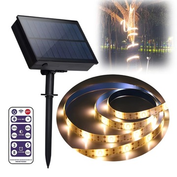 SOLARNA TAŚMA LED SMD WODOODPORNA 5M BIAŁY CIEPŁY IP67