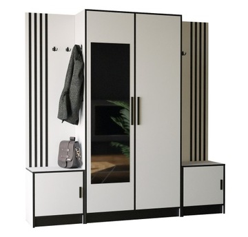 Garderoba DIOR PLUS 22 z siedziskiem lamele lustro