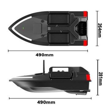 Лодка с GPS-приманкой V020, 500 м, 2 кг, ОДИН МОТОР, 10 км/ч, 5200 мАч