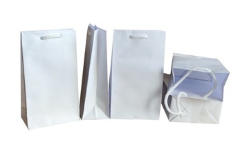 Torebka papierowa eko biała MAŁA torby papierowe 10 sztuk