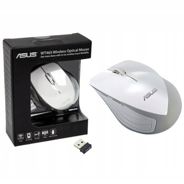 Myszka bezprzewodowa Asus WT465 Mysz optyczna USB 1600 DPI biała