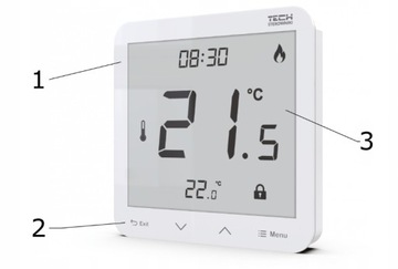 РЕГУЛЯТОР КОМНАТНЫЙ ТЕРМОСТАТ ПРОВОДНОЙ TECH R-10S PLUS