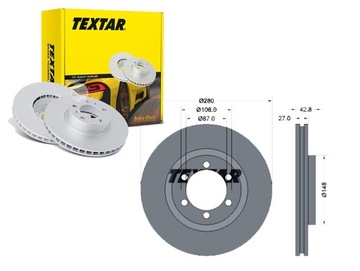 TEXTAR KOMPLET TARCZ HAMULCOWYCH 51712H1000 DSK232