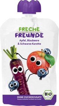 FrecheFreunde BIO Mus Jabłko Jagody Czarna Marchew