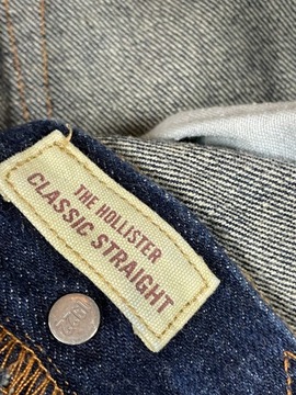 Hollister Spodnie Męskie Jeansy Klasyk Logo Unikat W32 L32