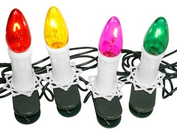 POLSKIE TRADYCYJNE LAMPKI CHOINKOWE ŚWIECZKI P8 3W