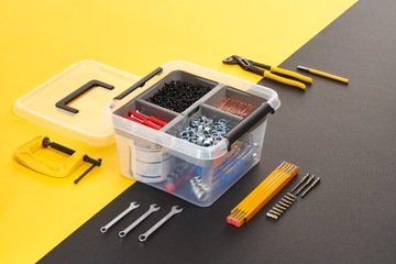 ПЛАСТИКОВЫЙ КОНТЕЙНЕР-ОРГАНИЗАТОР КОРОБКА 3,1 Л РУЧКА НА КРЫШКЕ ПРАКТИЧНАЯ