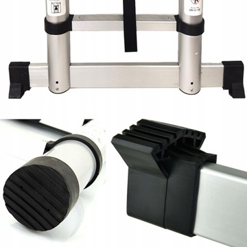 Лестница двусторонняя алюминиевая, складная, телескопическая + шарнирно-сочлененная, с колесом 4,2 м.