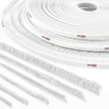 Uszczelka przeciwkurzowa 12mm 10m szczotkowa biała